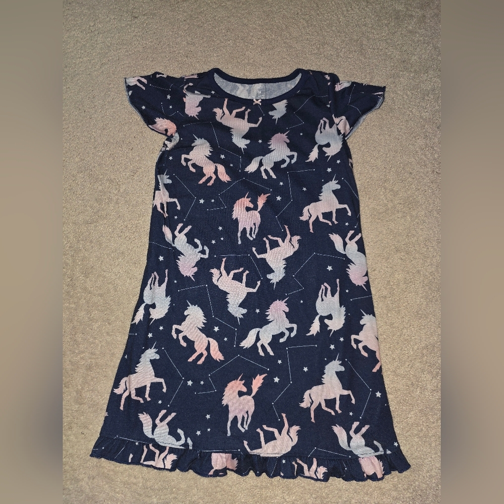 Carter's Unicorn Nightgown Nightshirt Girls Navy Blue many sizes